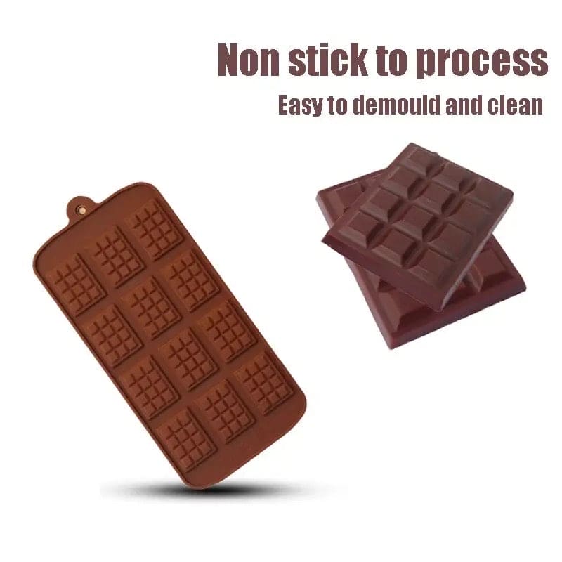 Silicone Chocolate Mini Bar Mold, 12 Even Chocolate Mold, Fondant Patisserie Candy Bar Mold, Non Stick Cake Decoration Mold, Mini Waffle Shape Mold, Flexible Clip-On Bar Trays Suitable for Chocolate, Kitchen Baking Accessories Silicone Chocolate Mini Bar Mold, 12 Even Chocolate Mold, Fondant Patisserie Candy Bar Mold, Non Stick Cake Decoration Mold, Mini Waffle Shape Mold, Flexible Clip-On Bar Trays Suitable for Chocolate, Kitchen Baking Accessories
